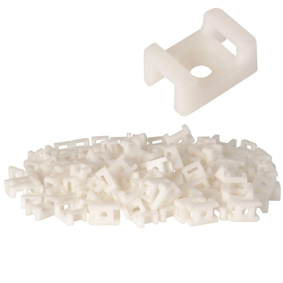 GTSE screw-mount zip-tie anchor white pack for securing heavier cable bundles to flat surfaces