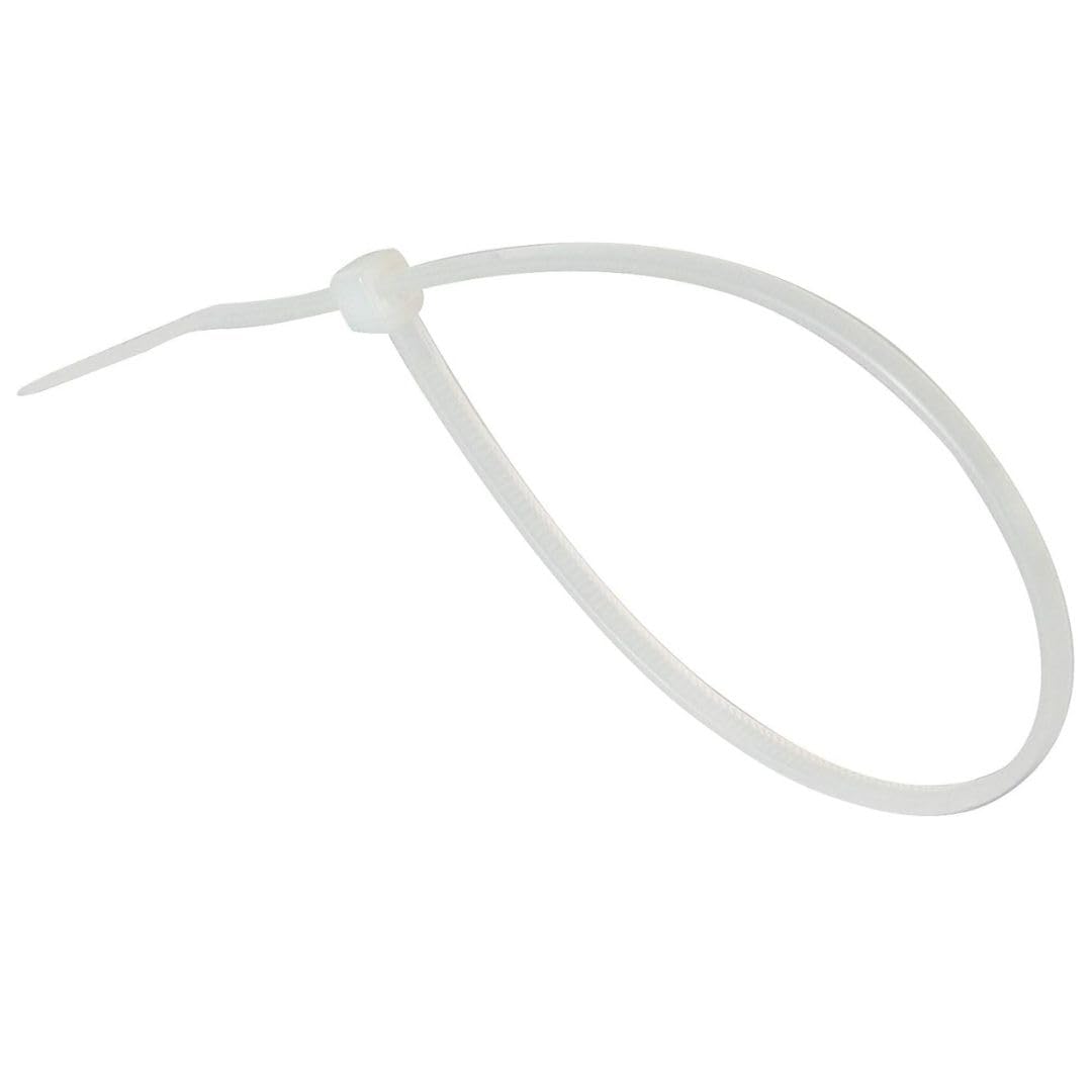 GTSE self-locking 8-inch zip tie securing bundles quickly.