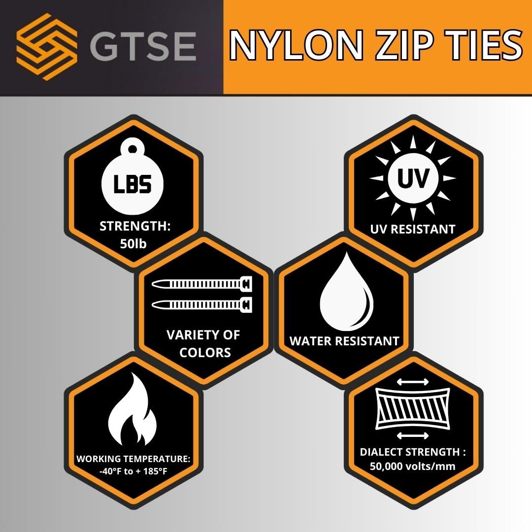 GTSE versatile zip ties for garden, cables, banners, and DIY