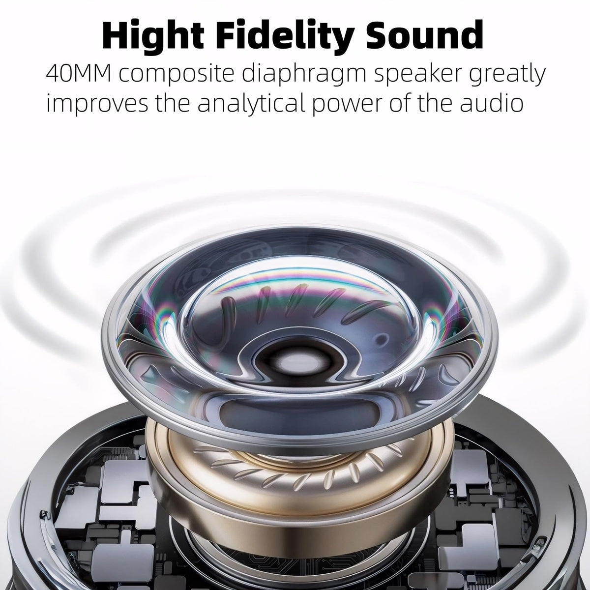 GU-DI 40mm driver delivers hi-res audio with crisp highs