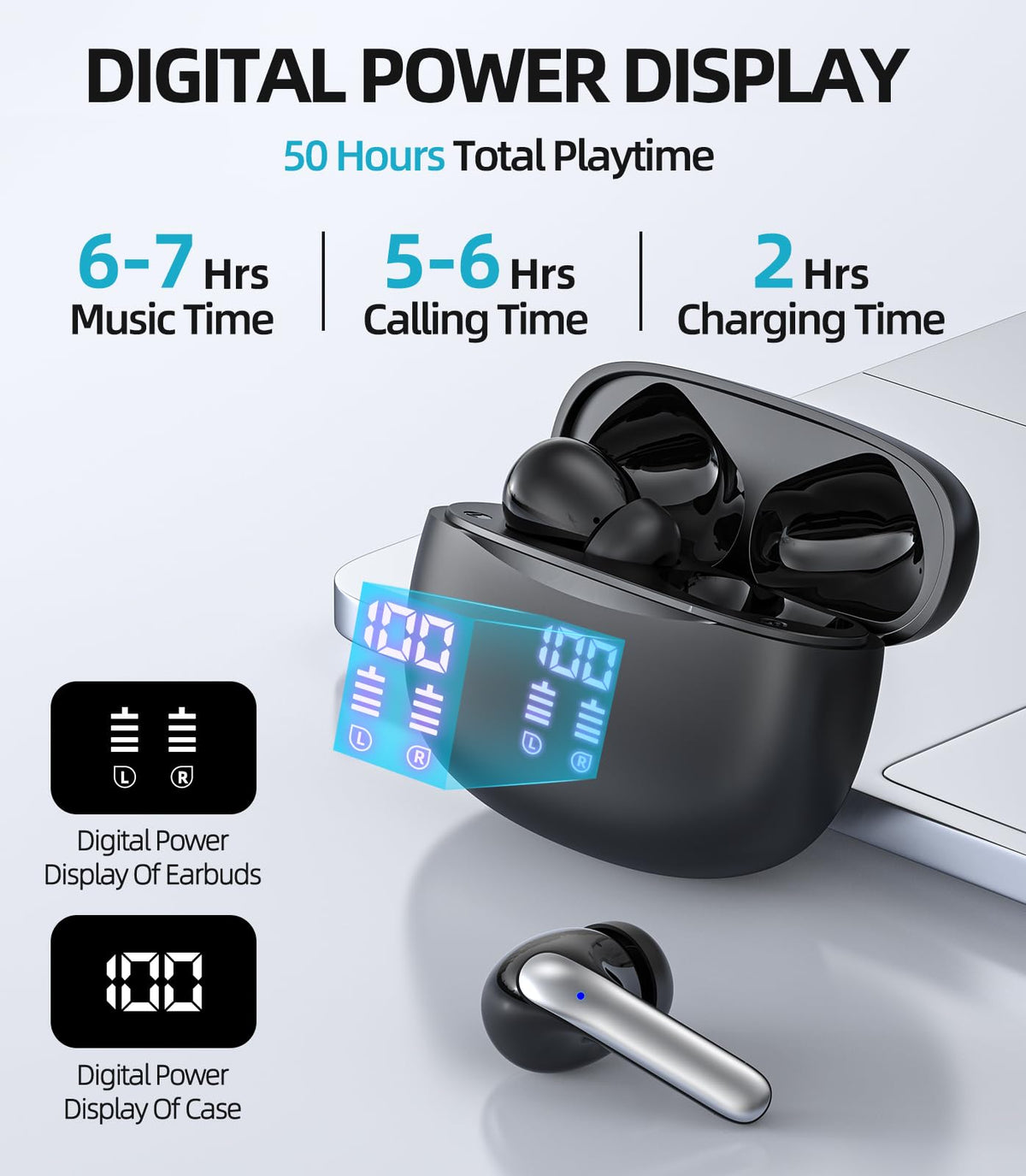 GUANDA wireless earbuds dual microphones provide clear call quality