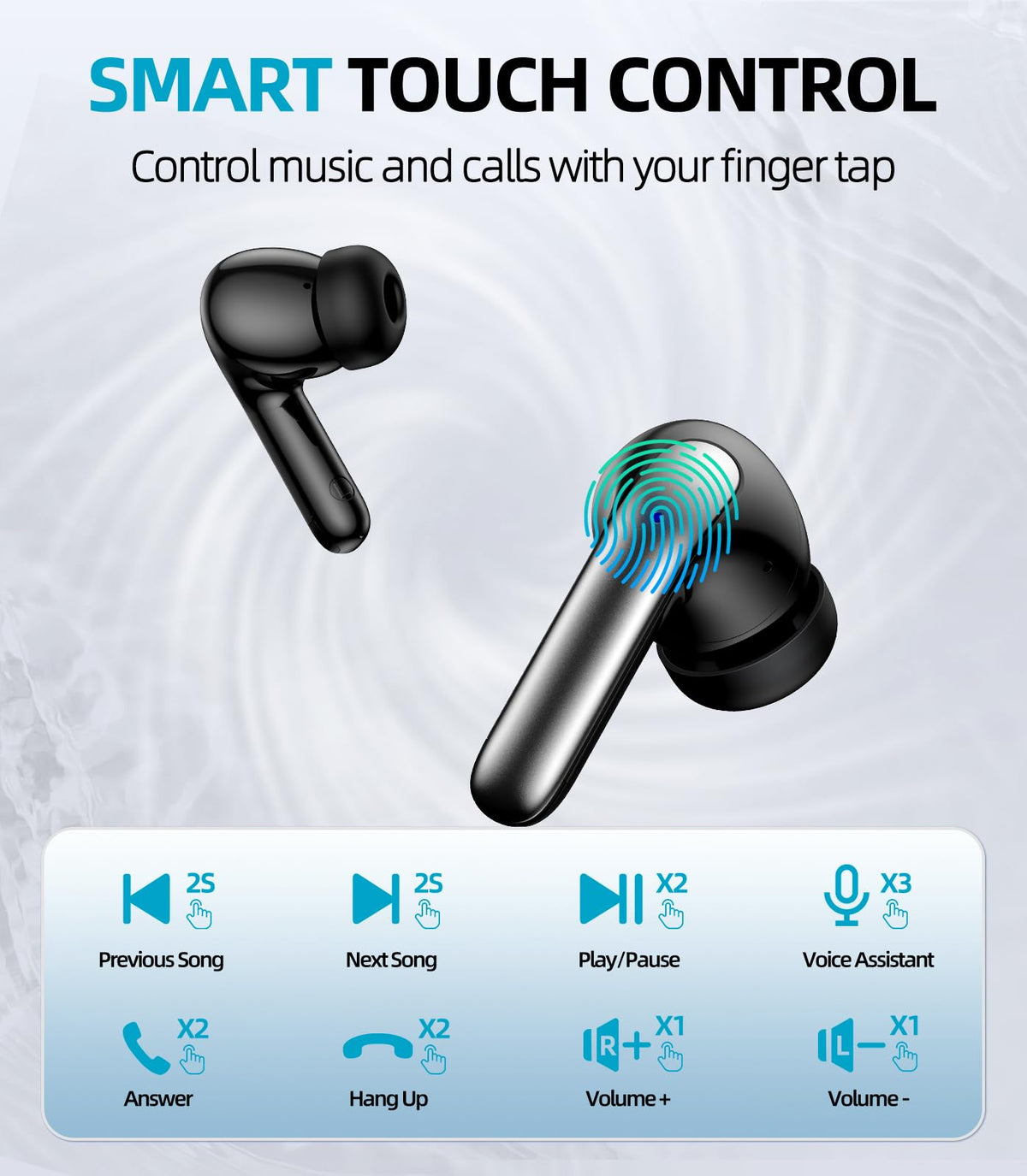 GUANDA wireless earbuds LED display case shows remaining battery