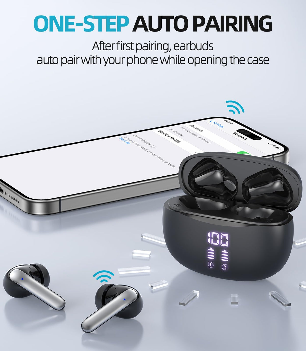 GUANDA wireless earbuds sweatproof design ideal for workouts
