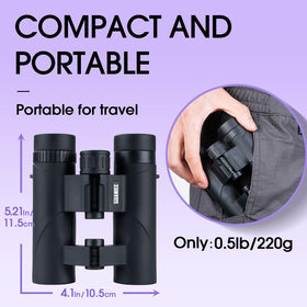 GUANIEE 10x25 Kids Binoculars ergonomic handling for stable one-handed viewing
