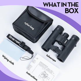 GUANIEE 10x25 Kids Binoculars waterproof build withstands light splashes outdoors