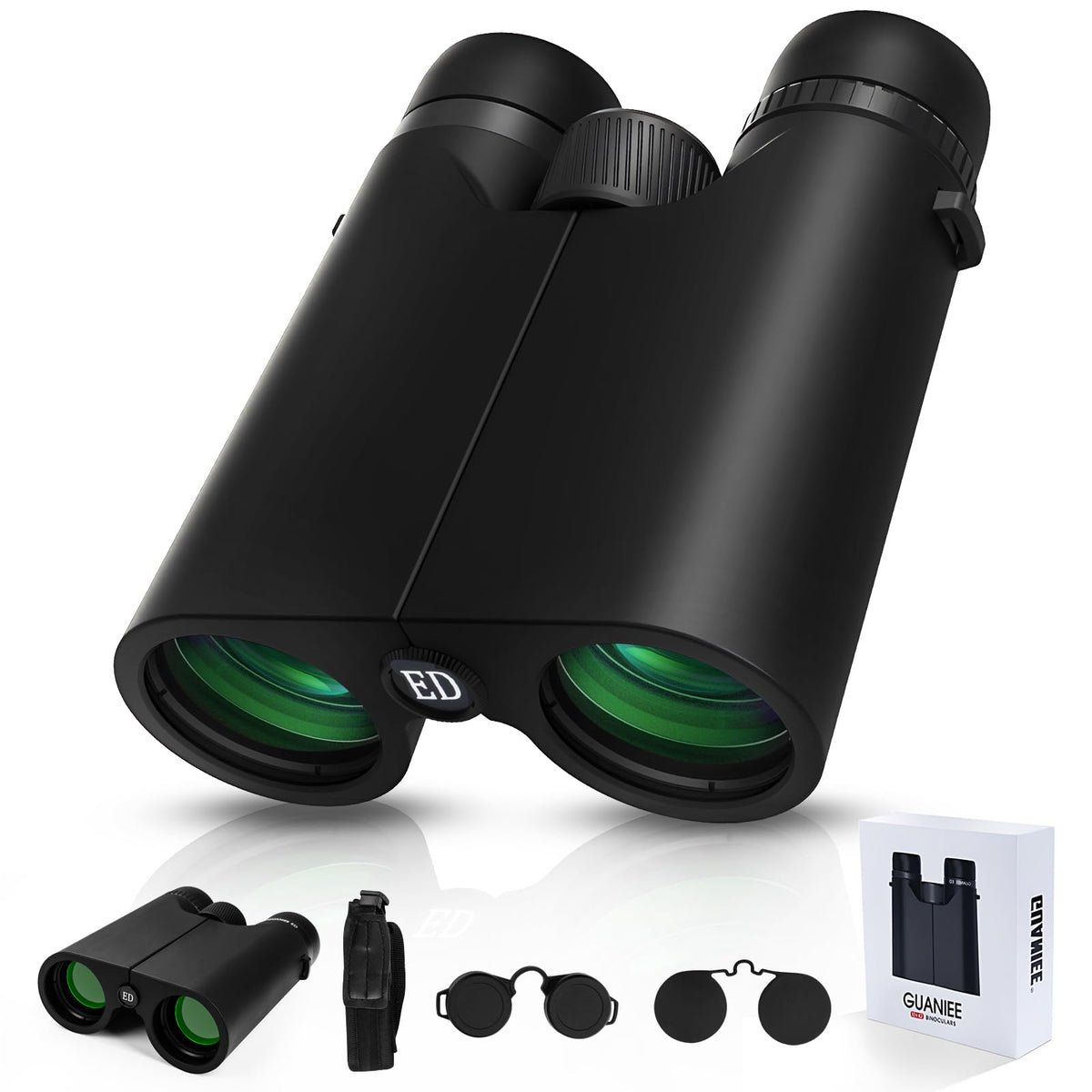 GUANIEE 10x42 binoculars with high-power optics for crisp wildlife viewing.