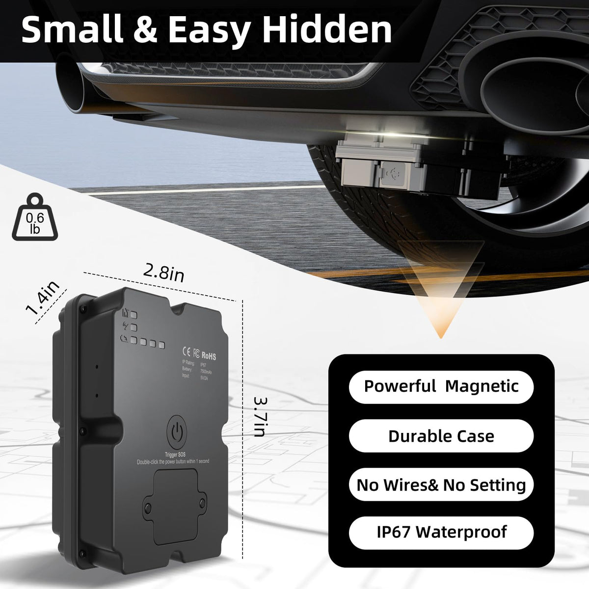 Guardtix GPS Tracker's compact design blends into vehicles without drawing attention.
