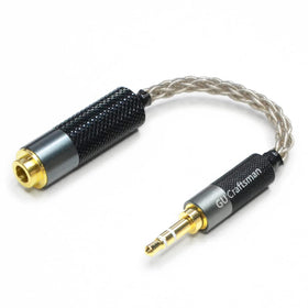 GUCraftsman 3.5mm to 4-4mm balanced adapter front view for portable audio use