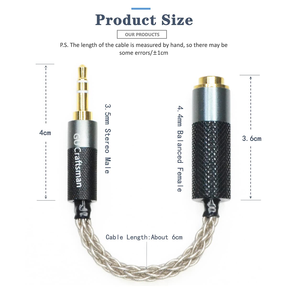 GUCraftsman balanced 4-4mm female jack close-up showing durable construction