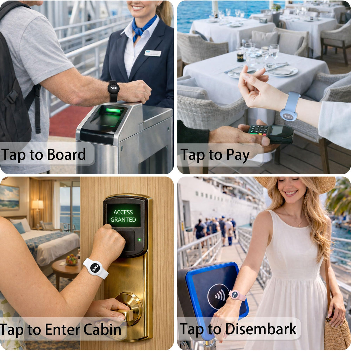 GudCoaks medallion securely held in wristband during active cruise days.
