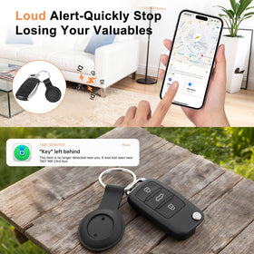 Gudluky Air Tracker Tag 100dB speaker emits a loud alert to find objects.