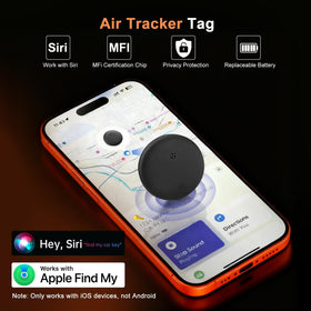 Gudluky Air Tracker Tag 65ft Bluetooth range helps locate nearby items.