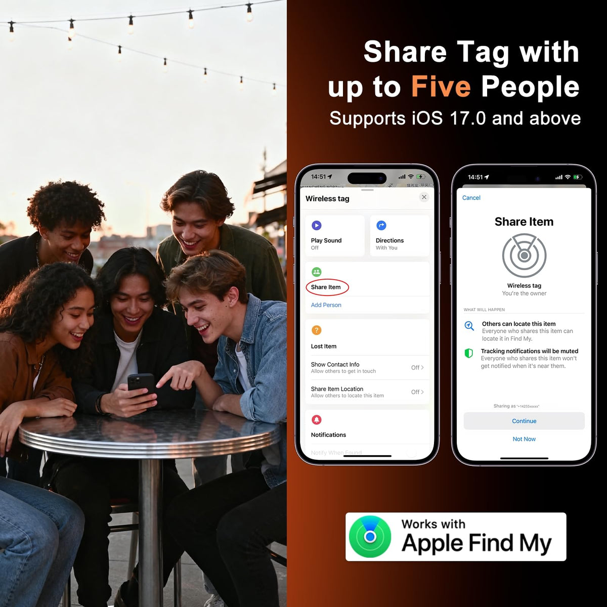 Gudluky Air Tracker Tag left-behind alerts notify you when you walk away.