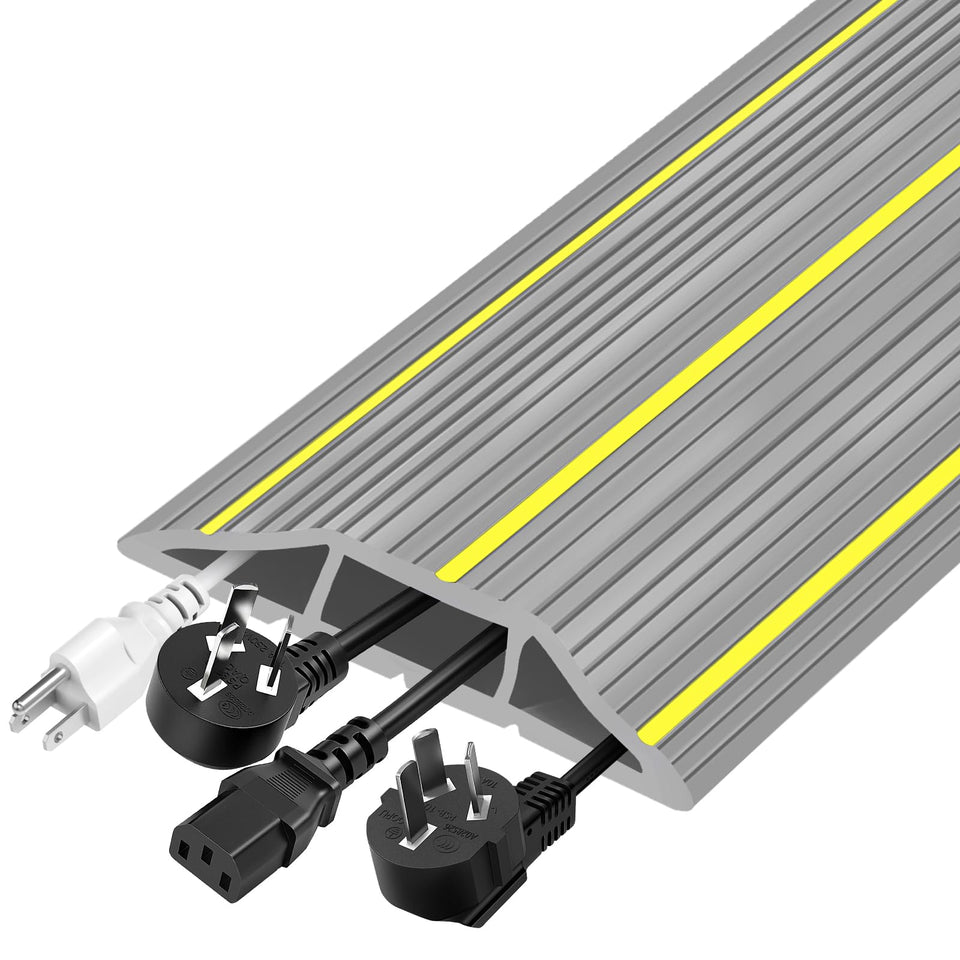 Gudui floor cord cover in 6.5 ft length protecting cables with a flat, tidy appearance.