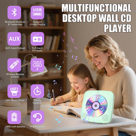 Gueray CD player with Bluetooth 5.0 connectivity for wireless listening and pairing