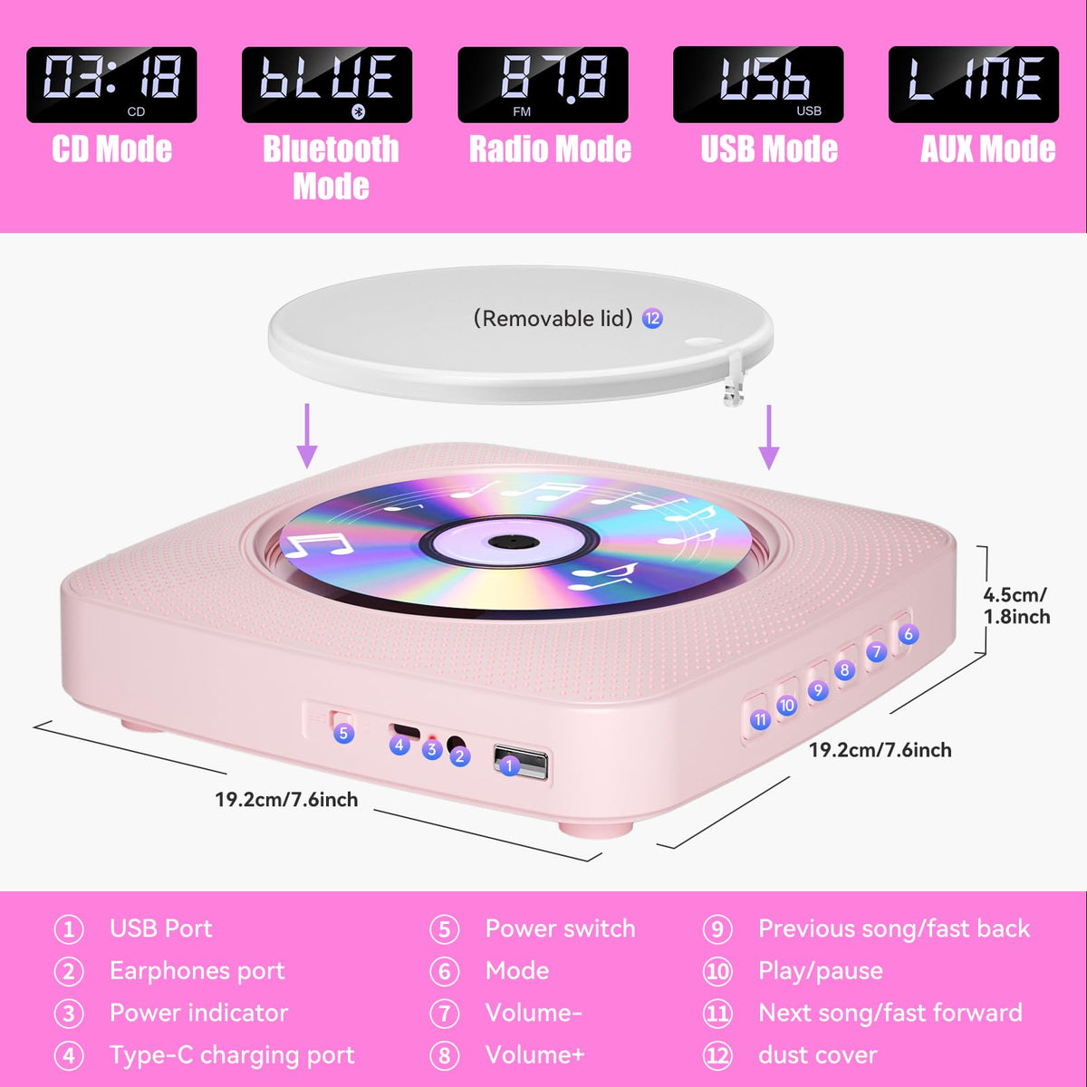 Gueray built-in hi-fi speaker delivers clear, room-filling sound.