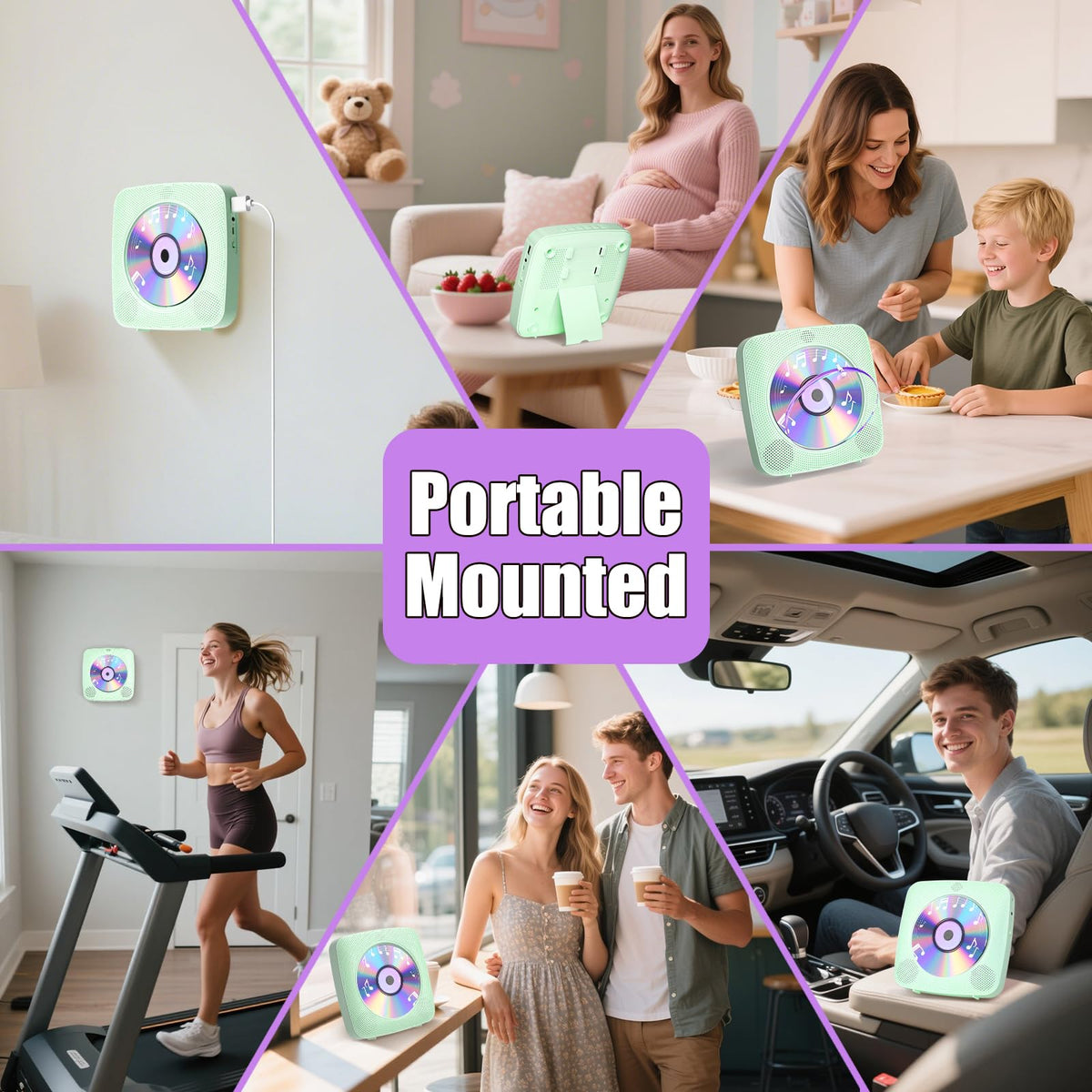 Gueray CD player with removable dust cover keeps discs clean and protected