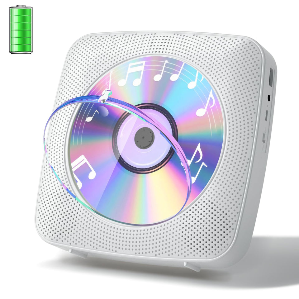 Gueray CD Player front view with LCD display for easy track navigation at home.