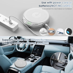 Gueray portable CD player LCD display enhances track navigation at a glance
