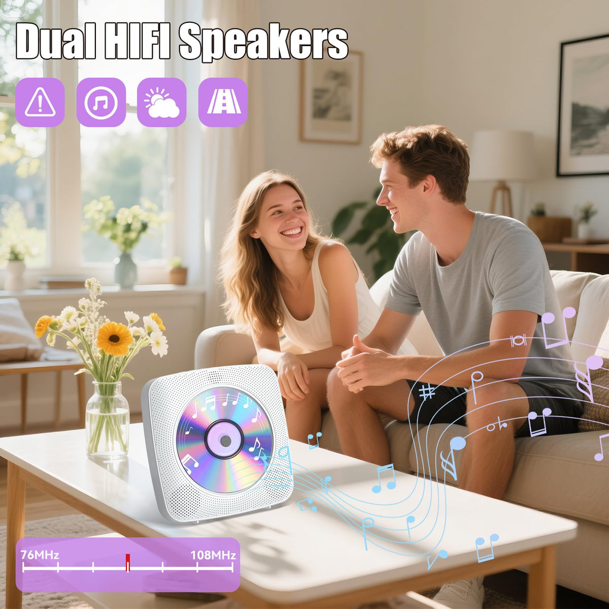 Gueray CD Player remote control for convenient operation.