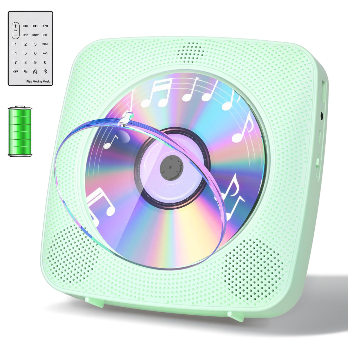 Gueray CD player wall-mount setup showing space-saving design for home listening