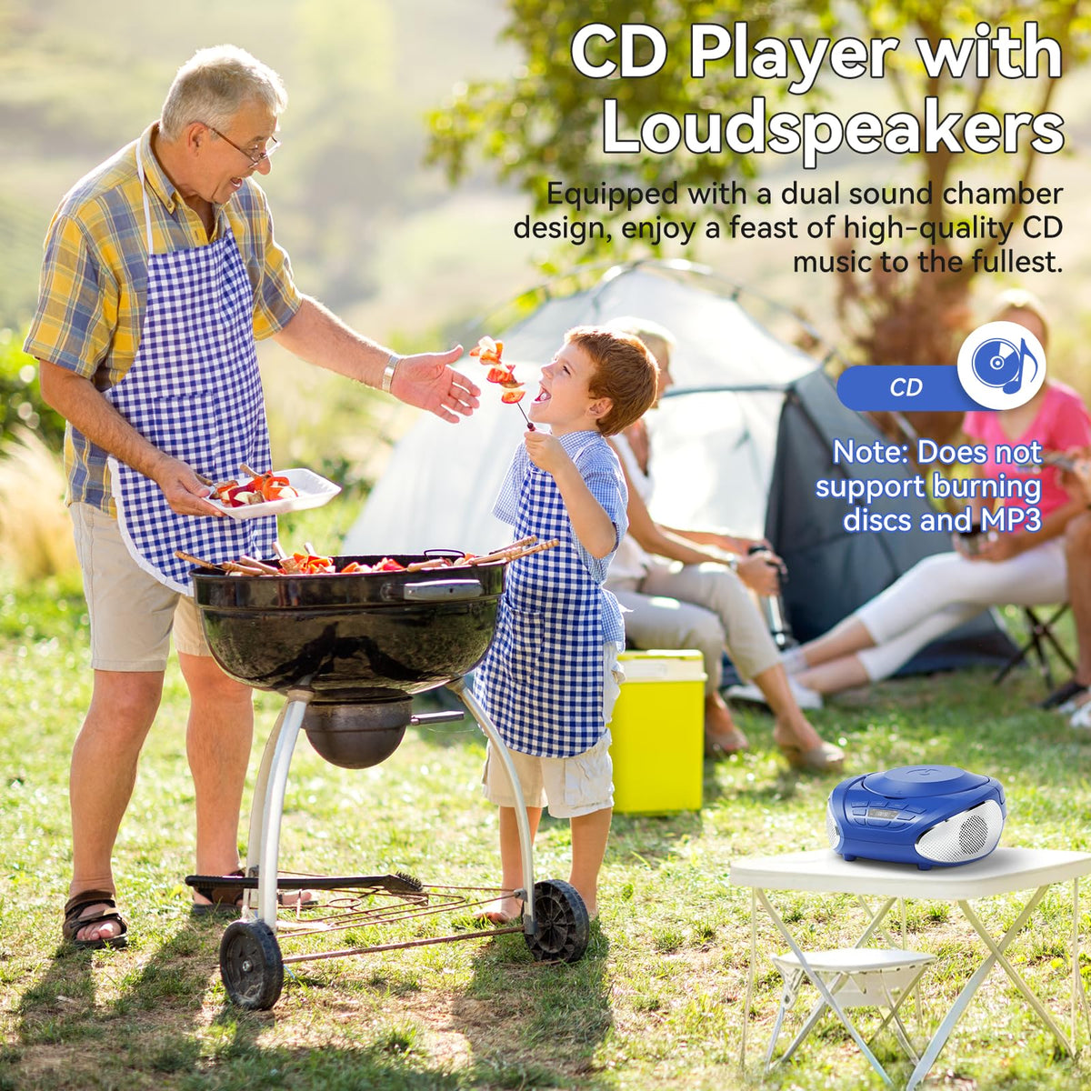 Gueray CD tray open showing disc loading for quick playback