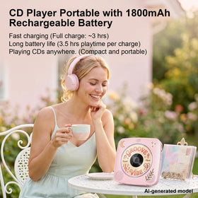 Gueray close-up of CD tray and control buttons for easy playback and quick operation