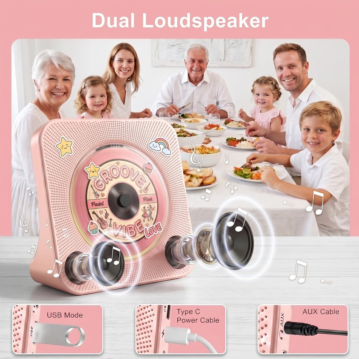 Gueray closeup speaker grille revealing dual Hi‑Fi drivers for clearer sound