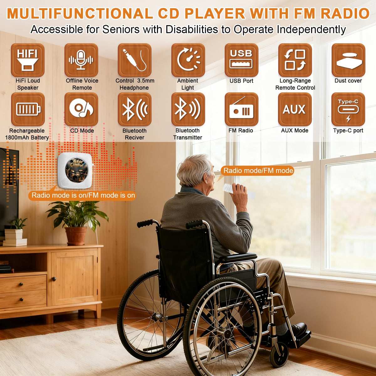 Gueray FM radio auto-scan for convenient station access.