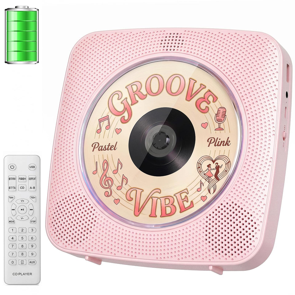 Gueray front view of compact boombox showing dual speakers and display, delivers balanced sound