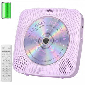 Gueray front view purple showing compact player and speakers for portable convenience