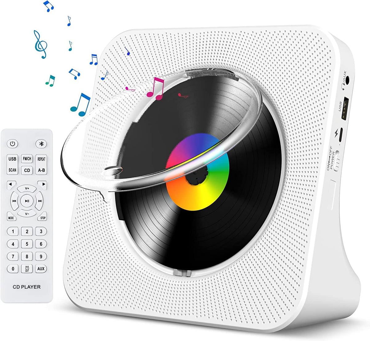 Gueray front view showing compact boombox and LCD for easy placement