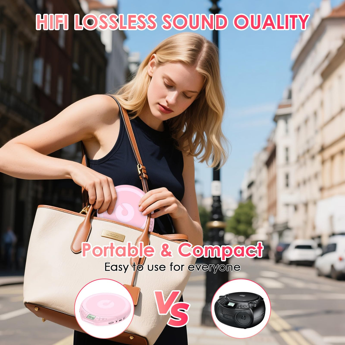 Gueray in hand scale photo to show portable size and convenience