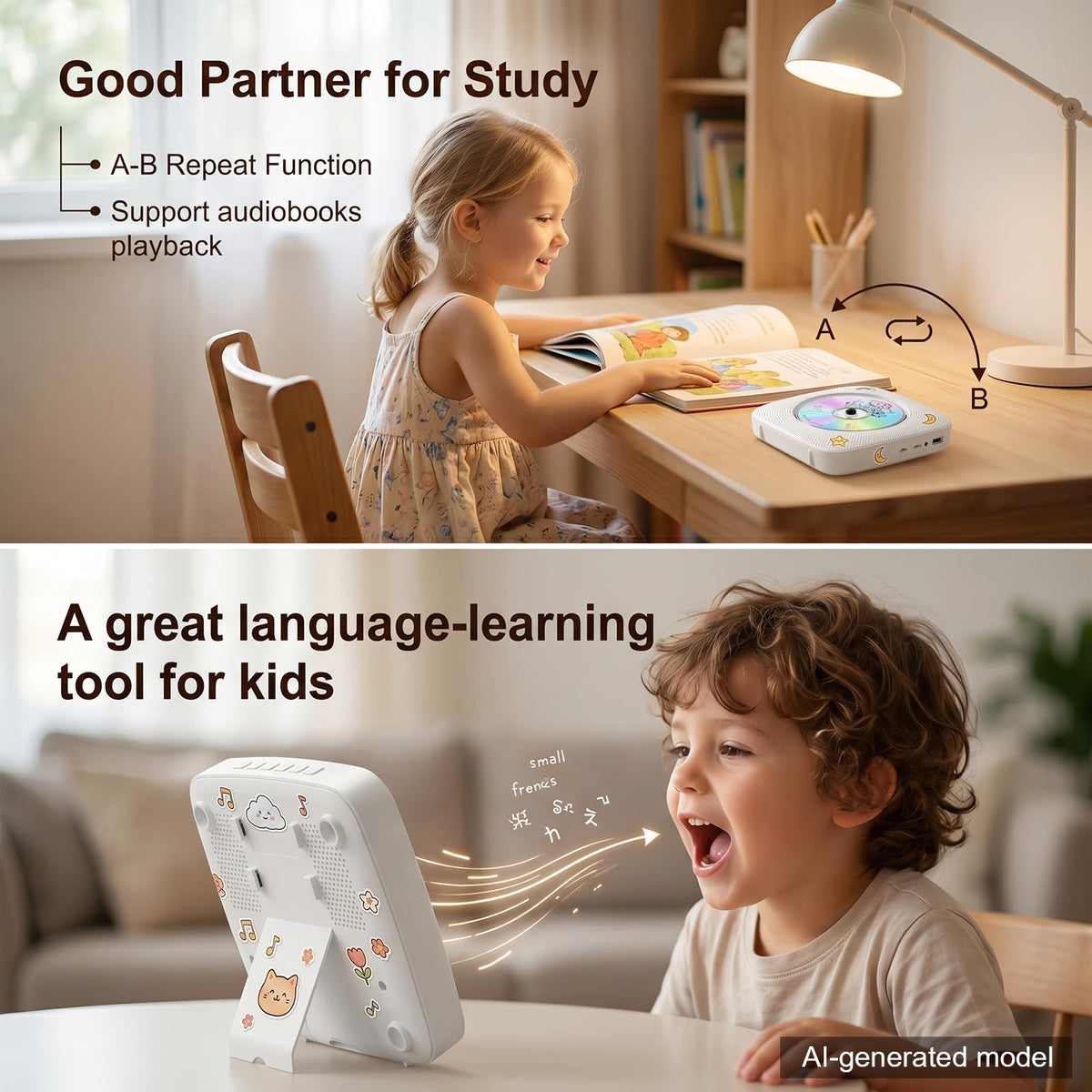 Gueray on wooden desk with back brace showing stable desktop use benefit