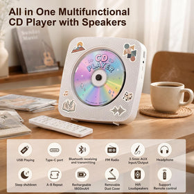 Gueray playing a CD while connected to smartphone via Bluetooth showing wireless flexibility benefit