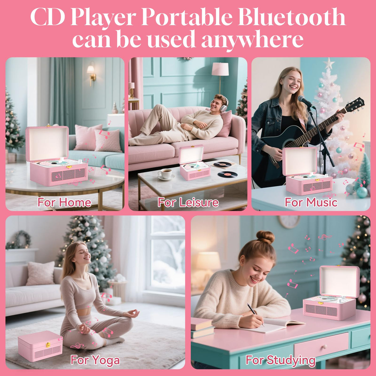 Gueray playing CD with display for reliable disc playback