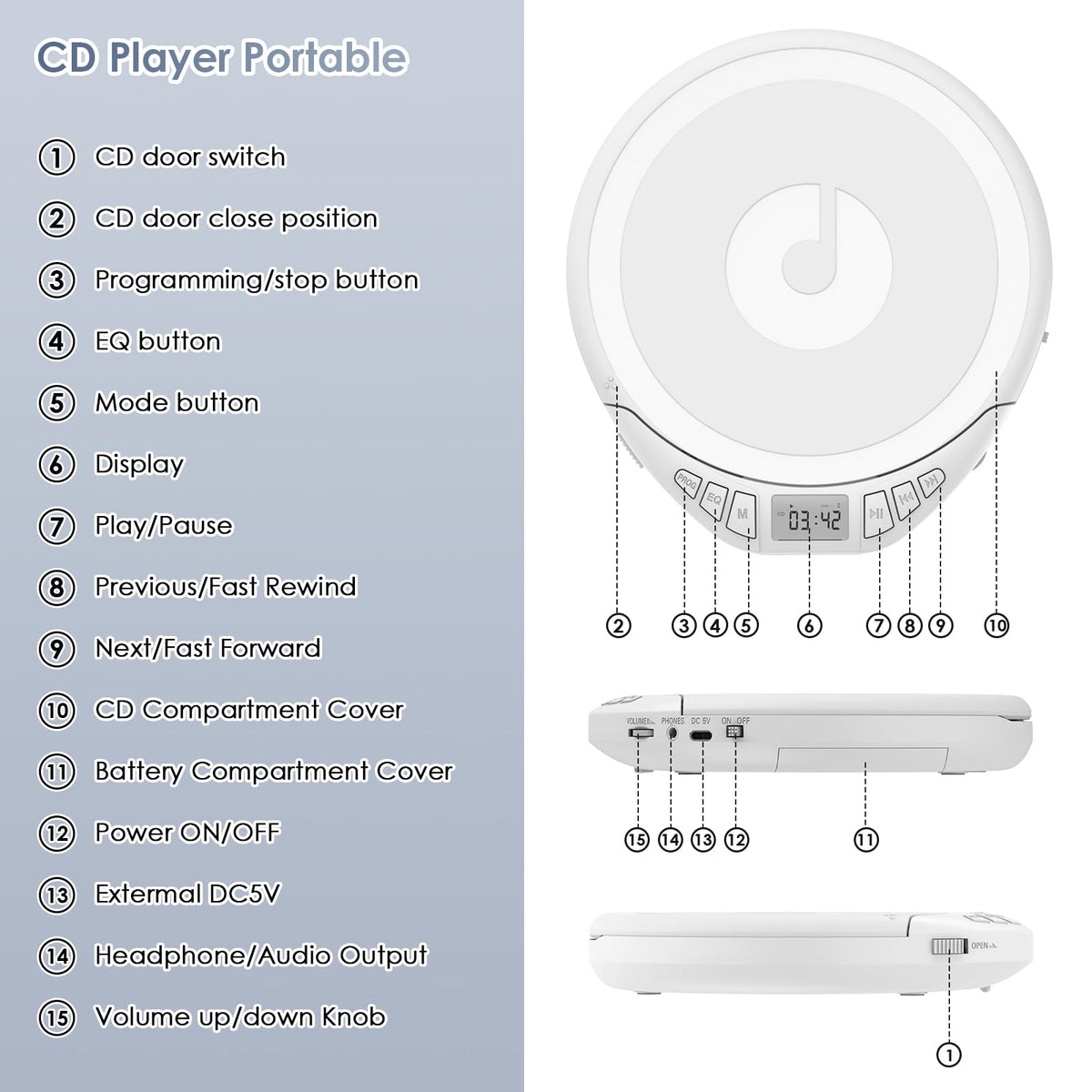 Gueray portable design compact image emphasizes lightweight travel companion.