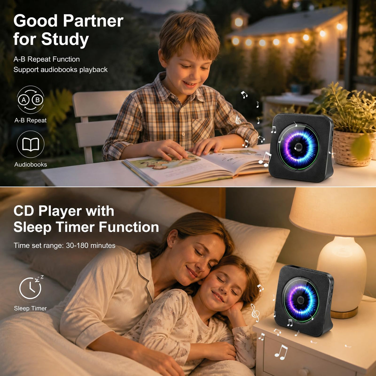 Gueray included remote control laid out to show convenient hands‑free control