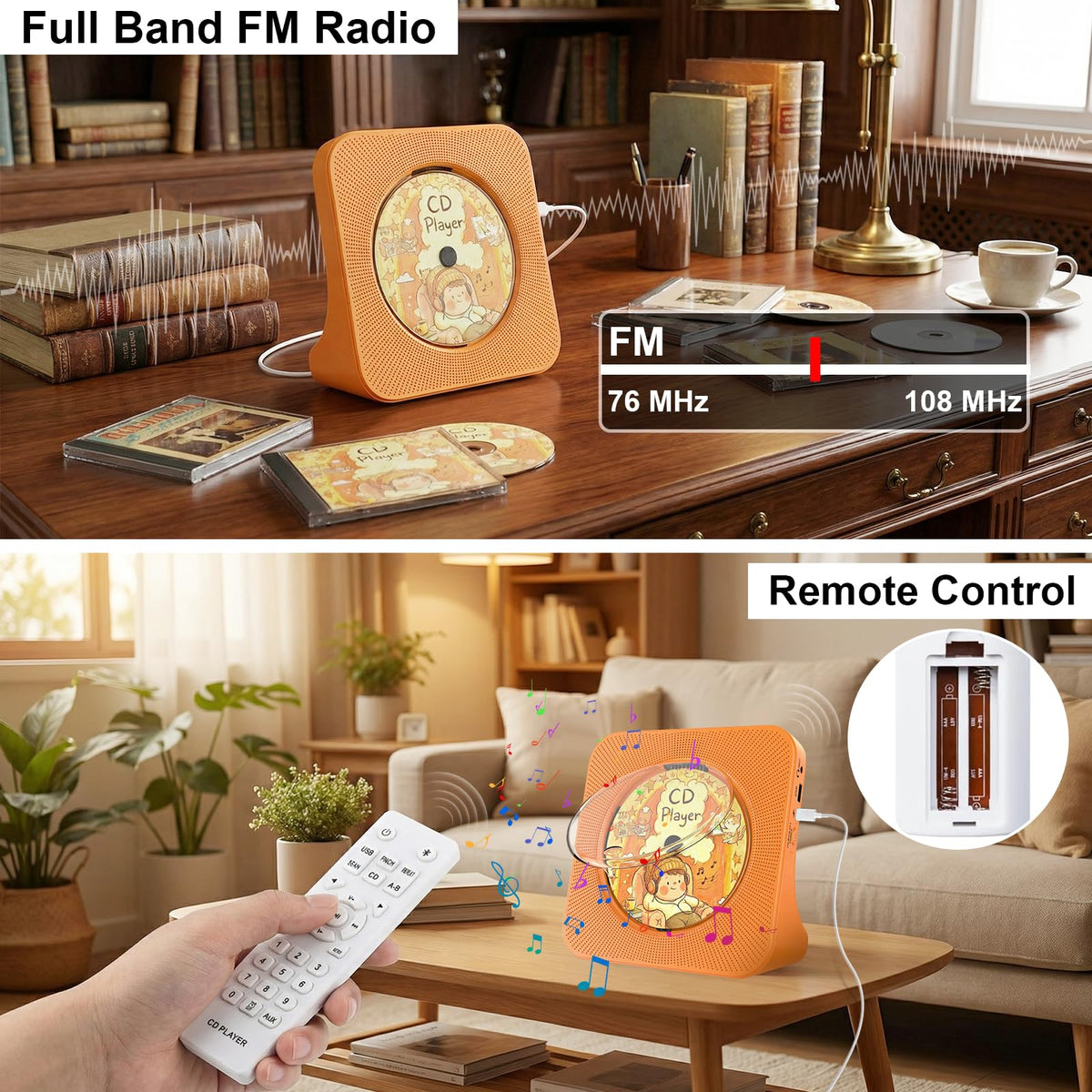 gueray remote control and button layout enabling convenient playback from afar