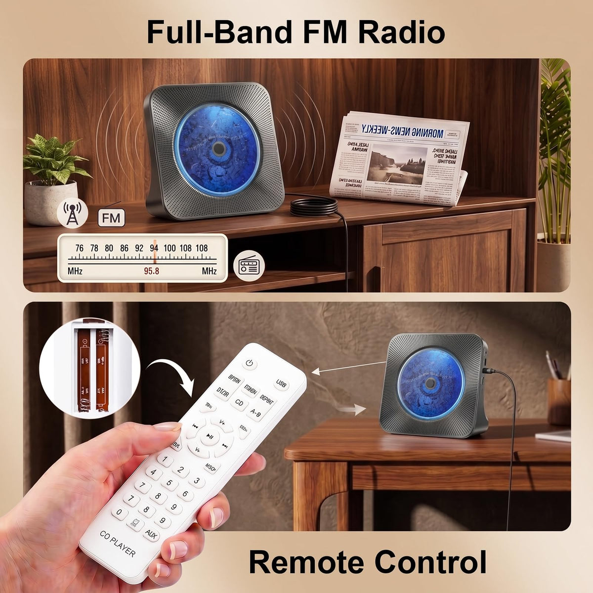 Gueray remote control included for convenient hands‑free adjustments
