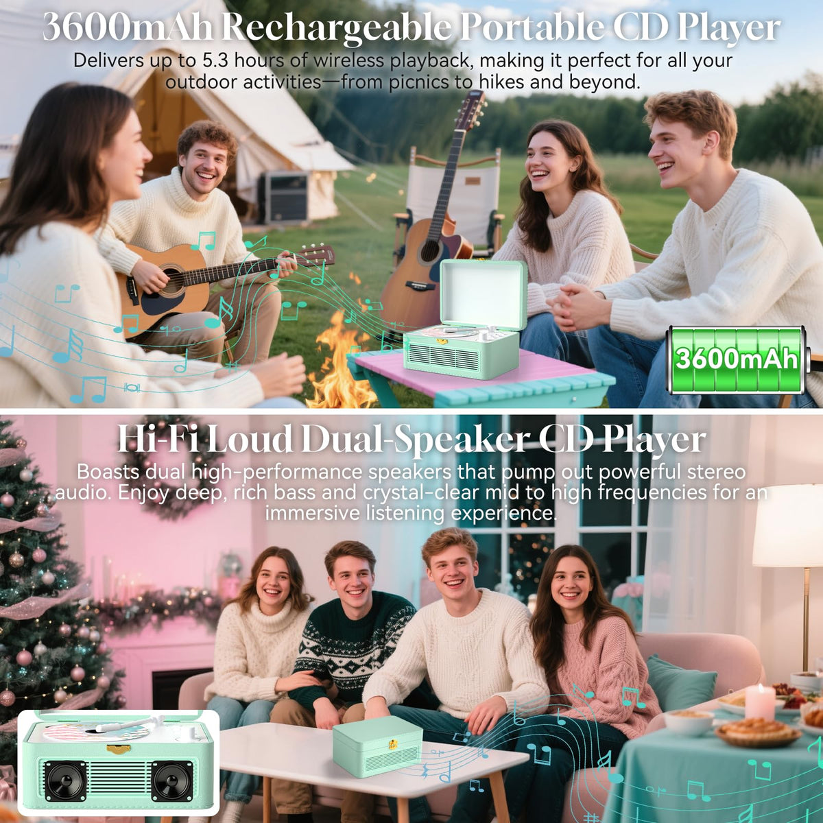 Gueray remote beside player, offering convenient wireless control and preset access