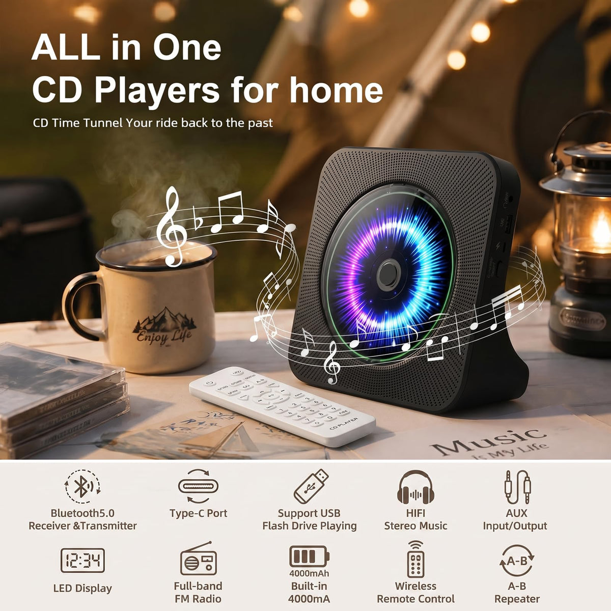 Gueray placed beside coffee mug to show scale and desktop‑friendly footprint