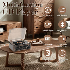 Gueray top-loading CD tray open with disc, easy-loading benefit