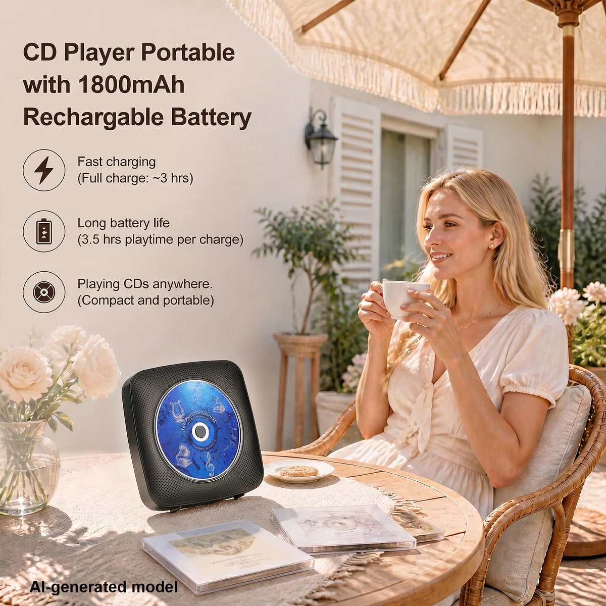 Gueray top open with CD showing smooth disc loading benefit