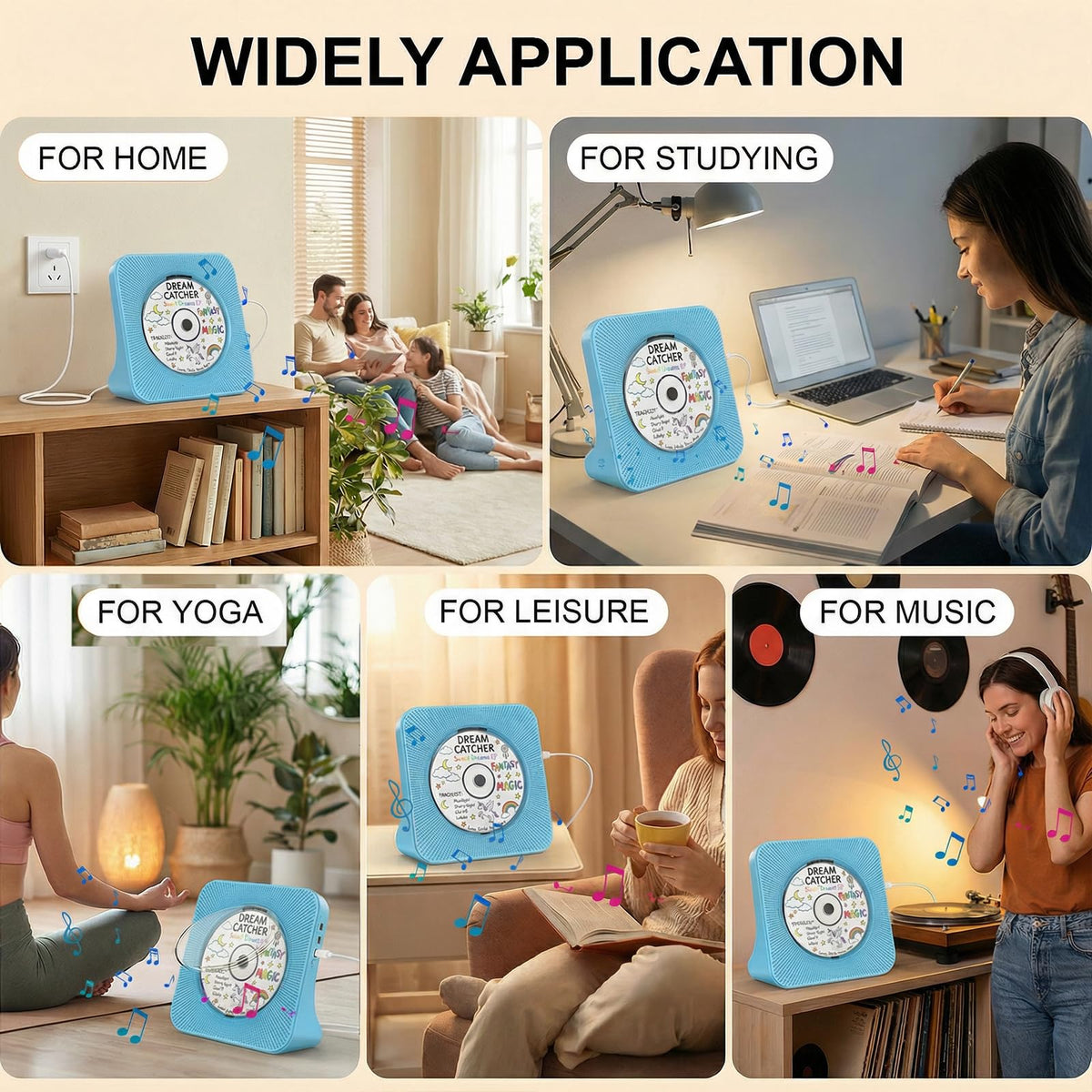 Gueray USB and TF card ports detail enabling MP3 playback from drives