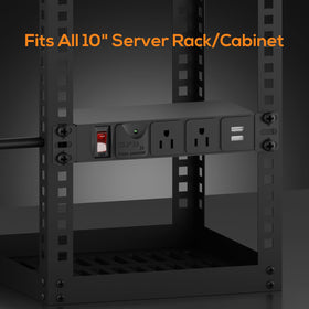 GUITK 10in Rack PDU rugged metal housing enhances durability.