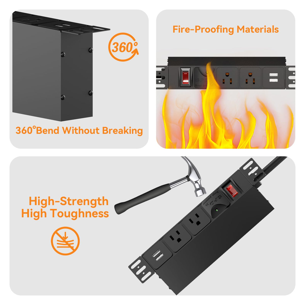 GUITK 10in Rack PDU six-foot cord offers easy placement.