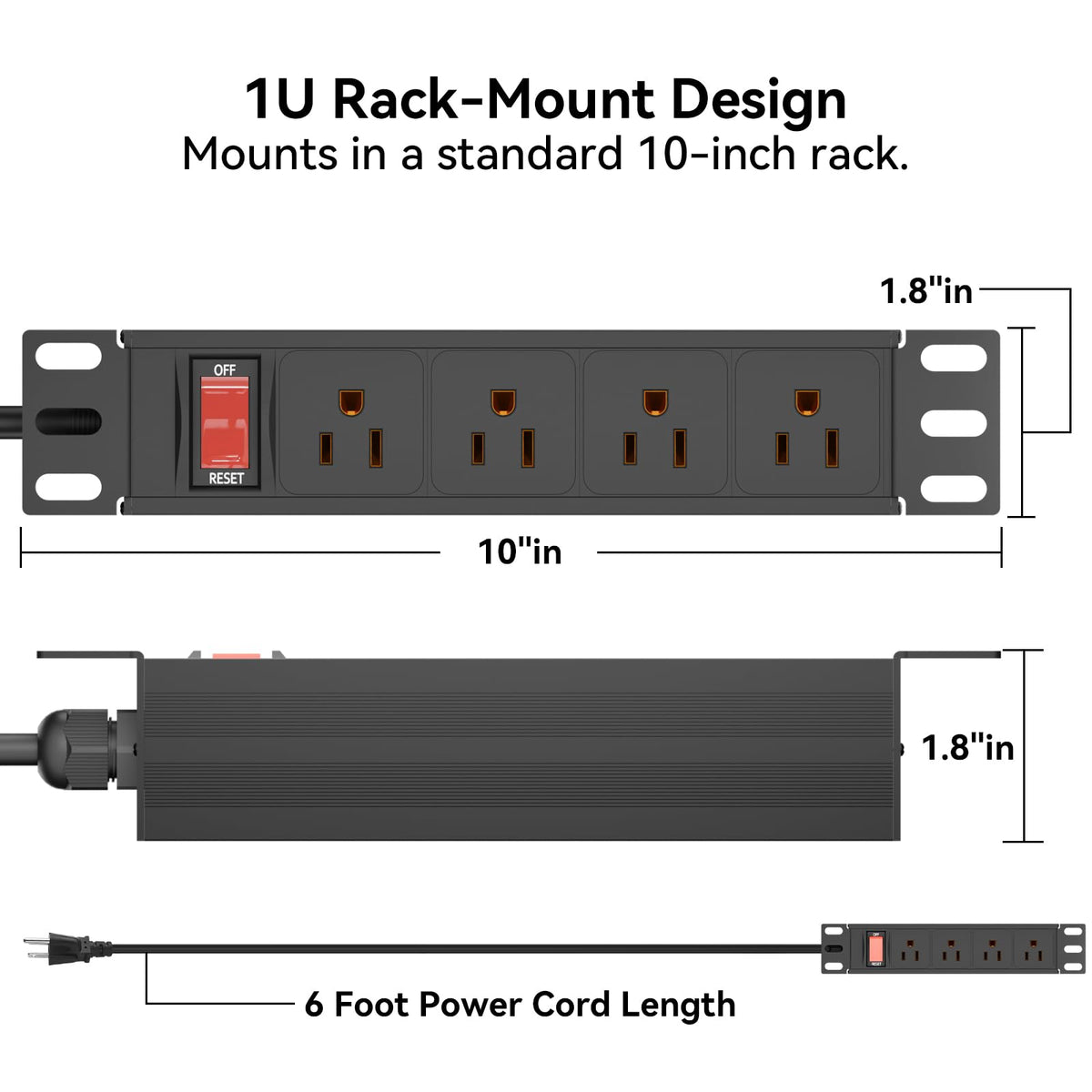 GUITK closeup of outlets and reset switch showing overload protection and easy resets
