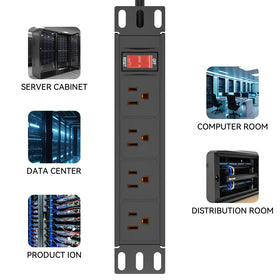 GUITK in a network closet lifestyle shot highlighting tidy cable management and reliable power