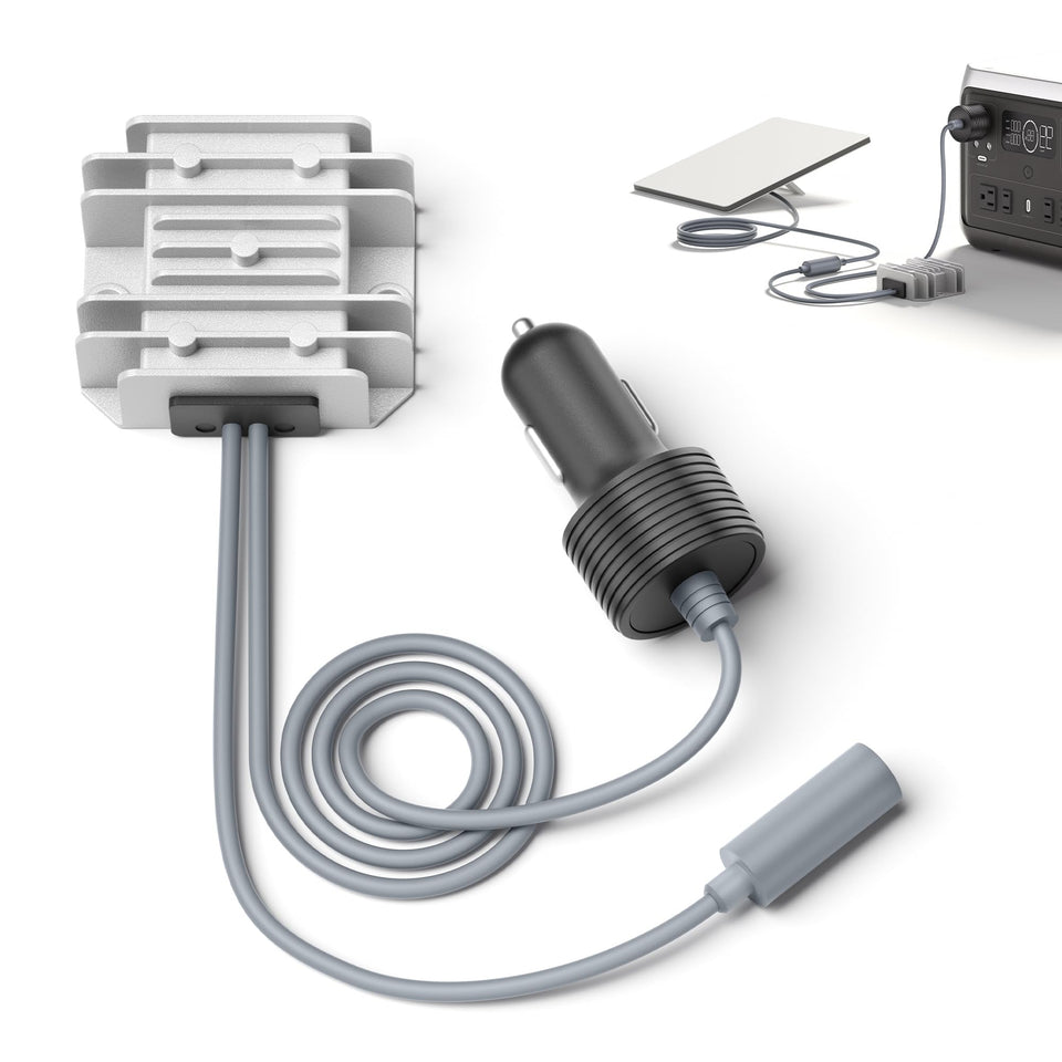 Gunovy Starlink Mini adapter front view highlights compact, portable power for vehicles